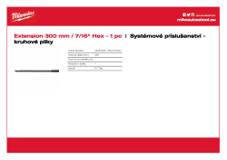 MILWAUKEE Prodloužení - délka 305 mm 4932479494 A4 PDF