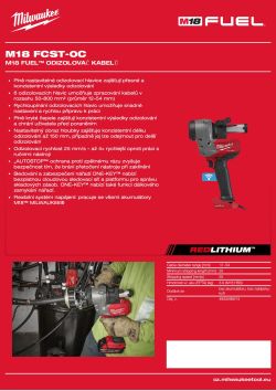 MILWAUKEE M18 FUEL™ odizolovač kabelů 4933499274 A4 PDF