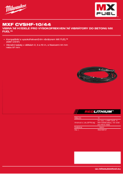 MILWAUKEE Hřídel vibrátoru 10 m/ 44 mm 4932498137 A4 PDF