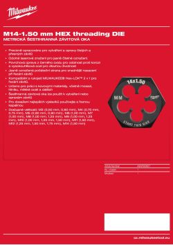 MILWAUKEE Šestihranné závitové oko M14–1,50 mm 4932500627 A4 PDF