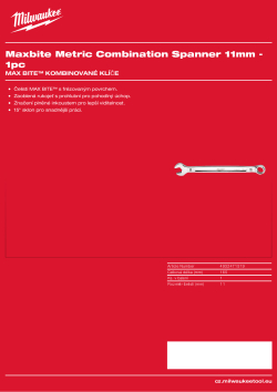 MILWAUKEE Metrický kombinovaný klíč MAX BITE™ 11 mm 4932471519 A4 PDF