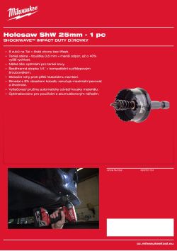MILWAUKEE Shockwave Holesaws 4932501134 A4 PDF