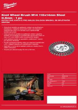MILWAUKEE Kotoučový kartáč M14 115×14 mm, ocelový, splétaný drát 0,5 mm – 1 ks 4932501738 A4 PDF