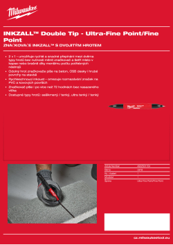 MILWAUKEE Značkovač INKZALL™ s dvojitým hrotem – ultra tenký / tenký hrot 4932501154 A4 PDF