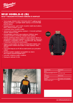 MILWAUKEE M12™ vyhřívaná mikina s kapucí černá 4932499187 A4 PDF