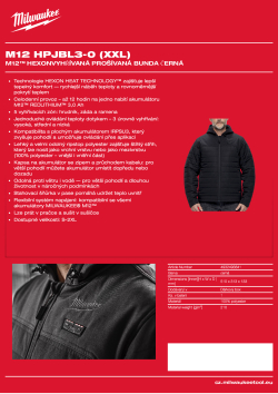 MILWAUKEE M12™ vyhřívaná prošívaná bunda černá 4932493841 A4 PDF