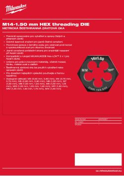 MILWAUKEE Šestihranné závitové oko M14–1,50 mm 4932500627 A4 PDF