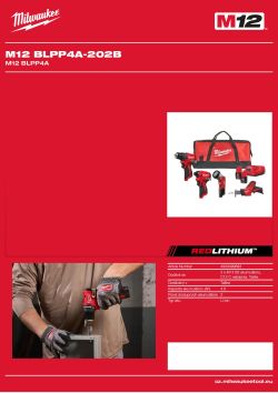 MILWAUKEE M12 bezuhlíková sada nářadí 4933499693 A4 PDF