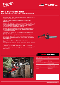 MILWAUKEE M18 FUEL™ řetězová pila s lištou 35 cm 4933499223 A4 PDF