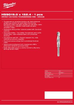 MILWAUKEE HSSG 19.0 x 152.4 - 1 ks 4932500411 A4 PDF