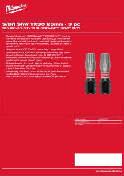 MILWAUKEE Shockwave bits TX 4932500366 A4 PDF