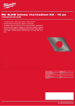 MILWAUKEE Tvrdokovové nože pro frézky, 14x 14x 2 mm, K5 – 10 ks 4932501073 A4 PDF