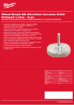 MILWAUKEE Kotoučový kartáč S6 50×10 mm, keramické zrno G120, vlnitý drát 1,1 mm – 3 ks 4932501715 A4 PDF