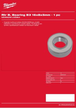 MILWAUKEE Ložisko B3 16x8x5 mm – 1 ks 4932501057 A4 PDF