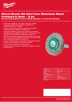 MILWAUKEE Kotoučový kartáč S6 50×11 mm, nerezový, vlnitý drát 0,3 mm – 3 ks 4932501704 A4 PDF