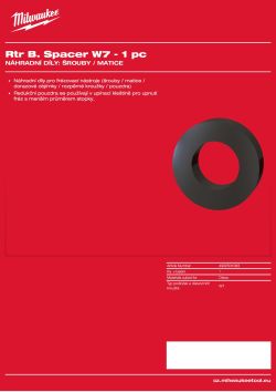 MILWAUKEE Distanční kroužek W7 – 1 ks 4932501083 A4 PDF