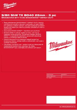 MILWAUKEE Shockwave bits TX BO 4932500377 A4 PDF