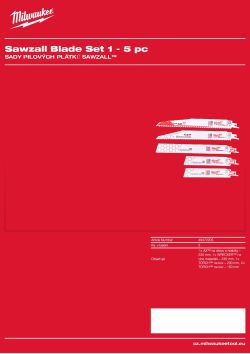 MILWAUKEE Sada pilových plátků SAWZALL™ (5 ks) 49472205 A4 PDF