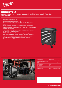 MILWAUKEE TOOLGUARD™ ocelová pojízdná skříň se 7 zásuvkami, 27″ / 69 cm – šedá RAL 7021 4932500740 A4 PDF