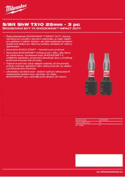 MILWAUKEE Shockwave bits TX 4932500361 A4 PDF