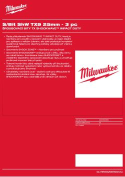 MILWAUKEE Shockwave bits TX 4932500360 A4 PDF