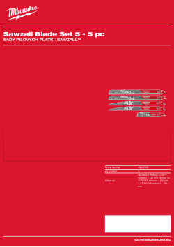 MILWAUKEE Sada demoličních pilových plátků SAWZALL™ s tvrdokovem (5 ks) 49472206 A4 PDF
