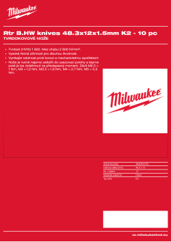 MILWAUKEE Tvrdokovové nože pro frézky, 48,3x 12x 1,5 mm, K2 – 10 ks 4932501070 A4 PDF