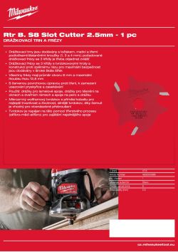 MILWAUKEE Drážkovací fréza 2,5 mm 4932500986 A4 PDF