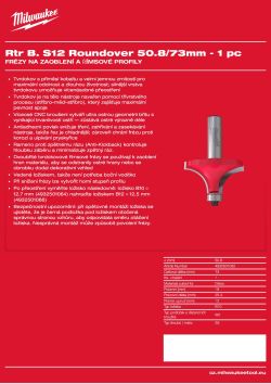 MILWAUKEE Zaoblovací fréza, stopka 12 mm, 50,8 / 73 mm – 1 ks 4932501032 A4 PDF