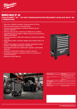 MILWAUKEE TOOLGUARD™ ocelová pojízdná úložná skříň se 7 zásuvkami, 30″ / 78 cm - šedá RAL 7021 4932500742 A4 PDF