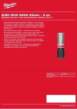 MILWAUKEE Shockwave bits Hex 4932500382 A4 PDF