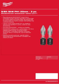 MILWAUKEE Shockwave bits PH 4932500352 A4 PDF
