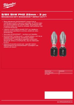 MILWAUKEE Shockwave bits PH 4932500353 A4 PDF