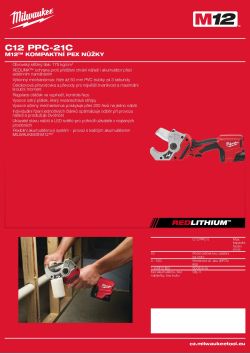 MILWAUKEE M12™ kompaktní PEX nůžky 4933416540 A4 PDF