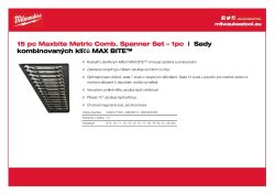 MILWAUKEE Kombinované klíče metrické (15pc) 4932471342 A4 PDF
