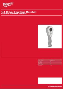 MILWAUKEE 1/4 Drive Gearless Ratchet 4932480489 A4 PDF