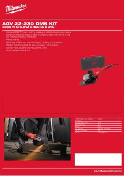 MILWAUKEE 2200 W 230 mm úhlová bruska 4933443910 A4 PDF