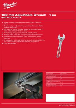 MILWAUKEE 150 mm nastavitelný klíč 48227406 A4 PDF