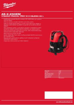 MILWAUKEE Vysavač prachu třídy M o objemu 25 l 4933493594 A4 PDF