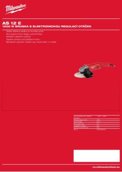MILWAUKEE 1200 W bruska s elektronicky nastavitelnou rychlostí 4933463260 A4 PDF