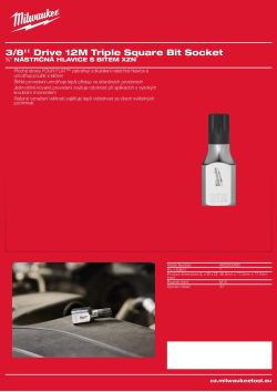 MILWAUKEE ⅜″ nástrčná hlavice s bitem XZN M12 4932500490 A4 PDF