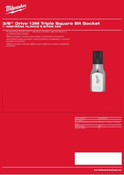 MILWAUKEE ⅜″ nástrčná hlavice s bitem XZN M13 4932500491 A4 PDF