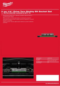 MILWAUKEE Sada extra krátkých hlavic s bity TX ¼″, 11 ks 4932500430 A4 PDF