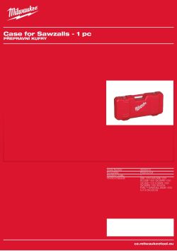 MILWAUKEE Přepravní kufr pro šavlové pily / SAWZALLS®. 48556510 A4 PDF