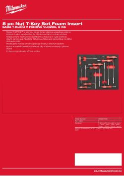 MILWAUKEE Sada T-klíčů v pěnové vložce, 8 ks 4932501232 A4 PDF