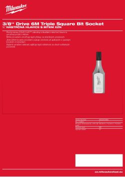 MILWAUKEE ⅜″ nástrčná hlavice s bitem XZN M6 4932500485 A4 PDF