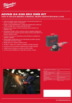 MILWAUKEE 2400W úhlová bruska s AVS a ochranou proti zpětnému rázu 4933471465 A4 PDF