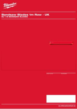 MILWAUKEE EU 1 m Bandsaw Blades 4932492899 A4 PDF