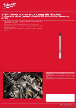 MILWAUKEE 3/8'' Drive Hex Long Bit Socket 4932500454 A4 PDF