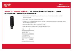 MILWAUKEE 8 mm ½" průmyslová hlavice prodloužená 4932352847 A4 PDF